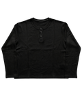 Waffle Henley — Relaxed Fit (Black)