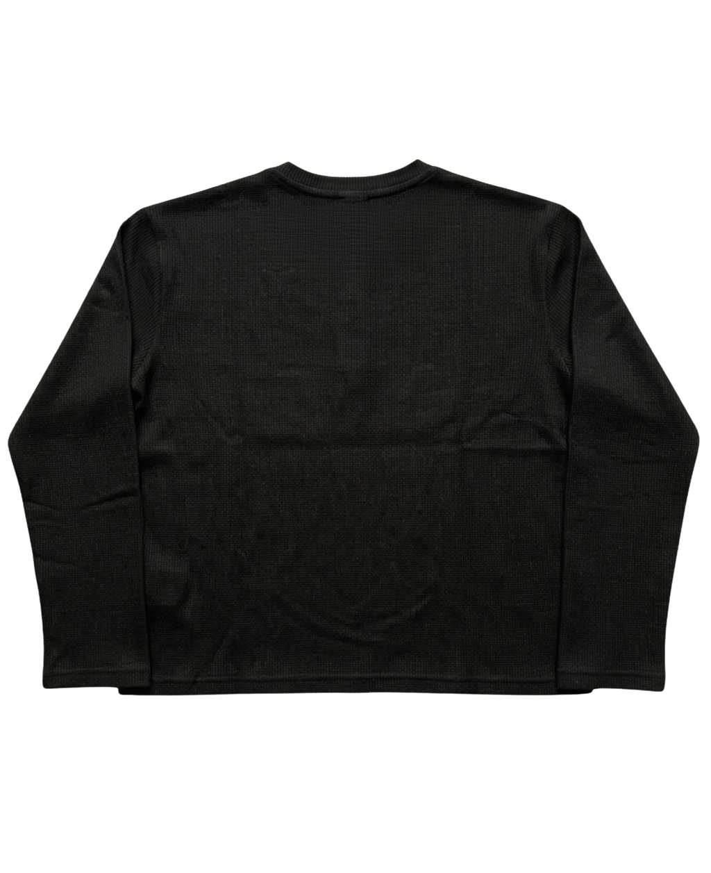 Waffle Henley — Relaxed Fit (Black)