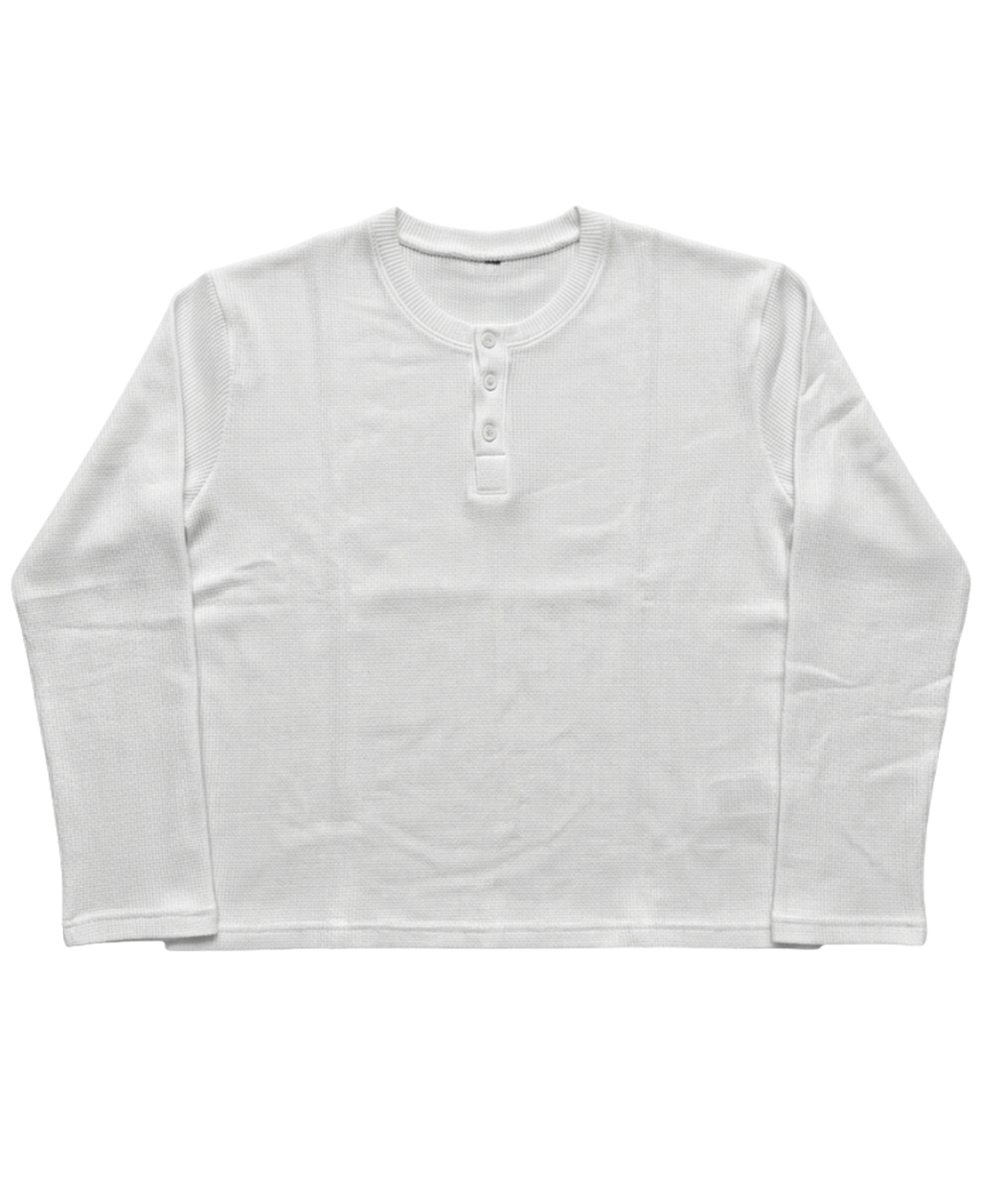 Waffle Henley — Relaxed Fit (White)