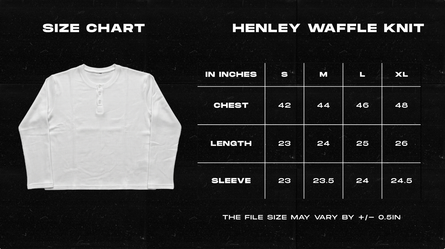 Waffle Henley — Relaxed Fit (Black)