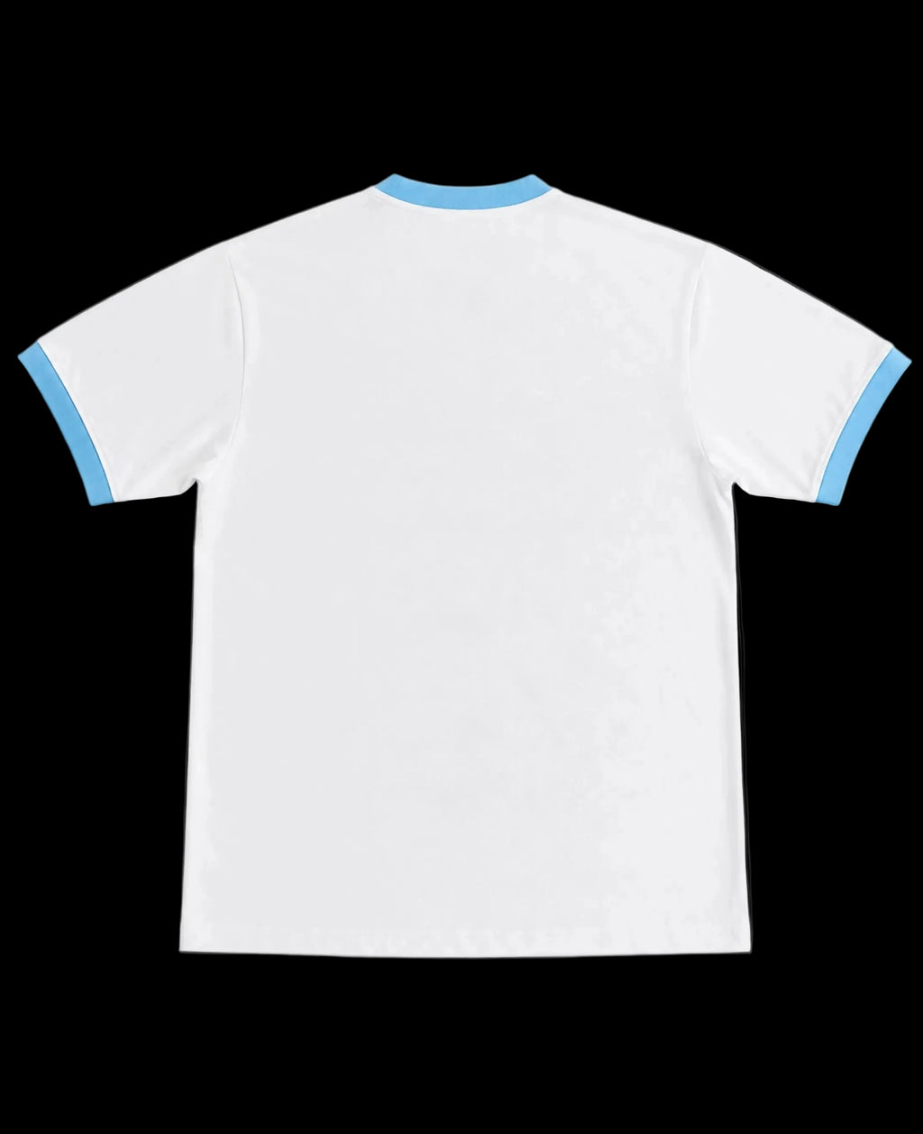 White & Sky Blue Ringer tee Back Design