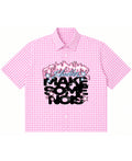 Pink Gingham Oxford Boxy Shirt Front Design