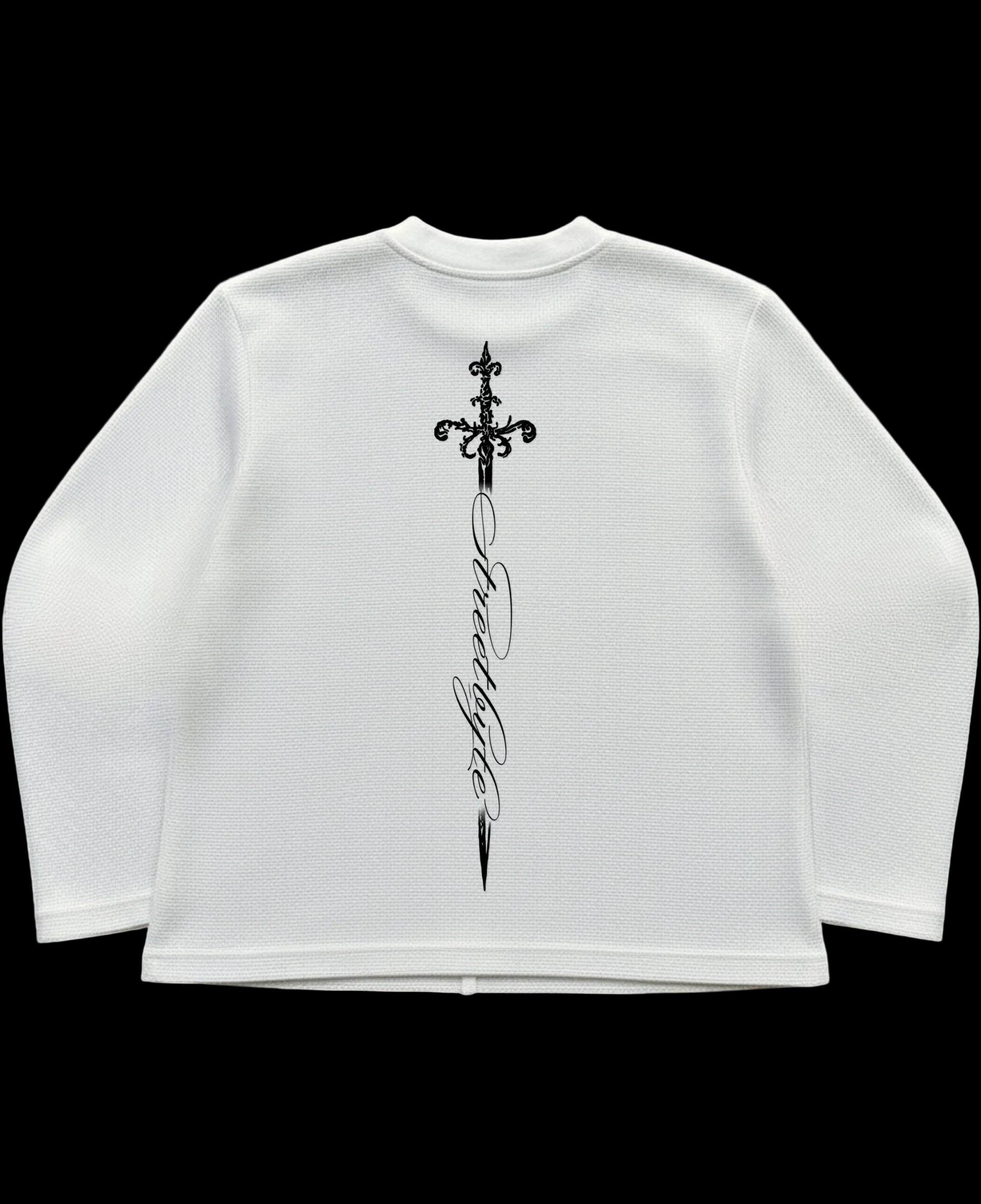 Off-white waffle knit oversized full-sleeve Back Design