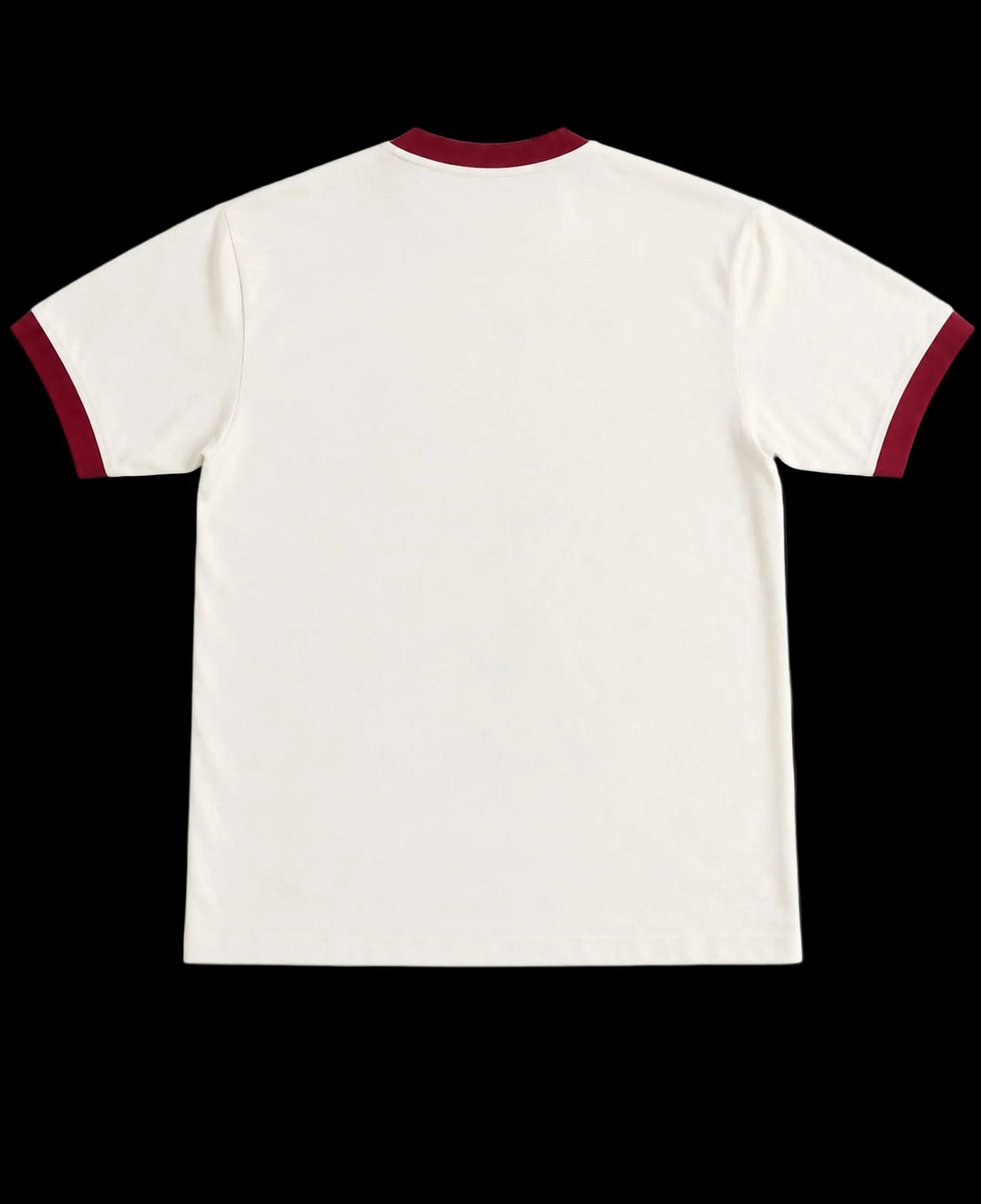 Off White & Maroon Ringer tee Back Design